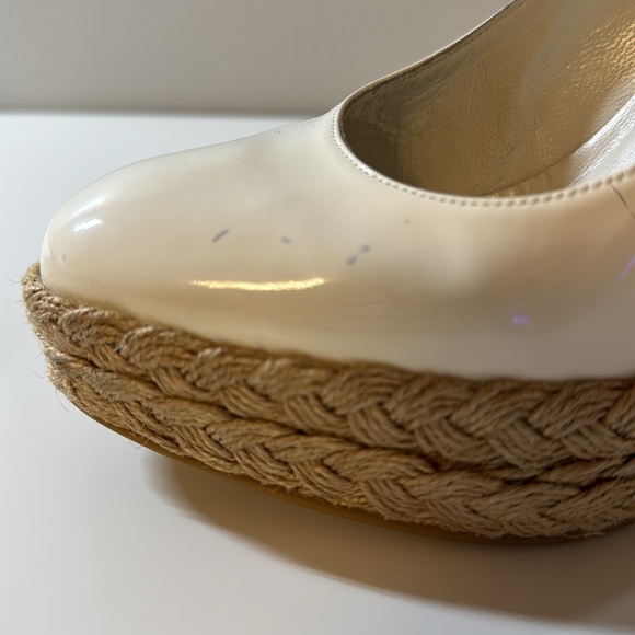White Patent Leather Stuart Weitzman Platform Espadrilles - 6.5 - Picture 6 of 11